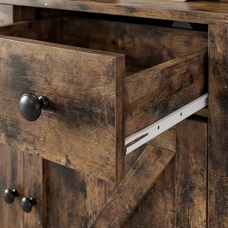 Armoire de cuisine indépendante de 63 po avec 2 tiroirs, 4 portes, étagères réglables et support pour micro-ondes