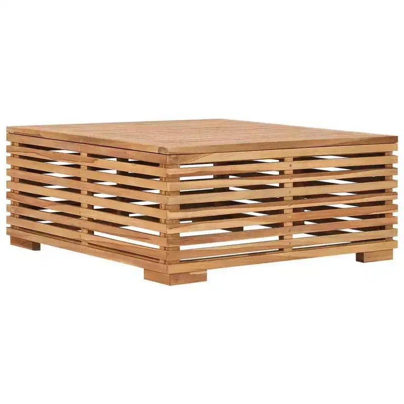 vidaXL Table de jardin gris foncé, teck naturel Bois de teck massif Taille moyenne