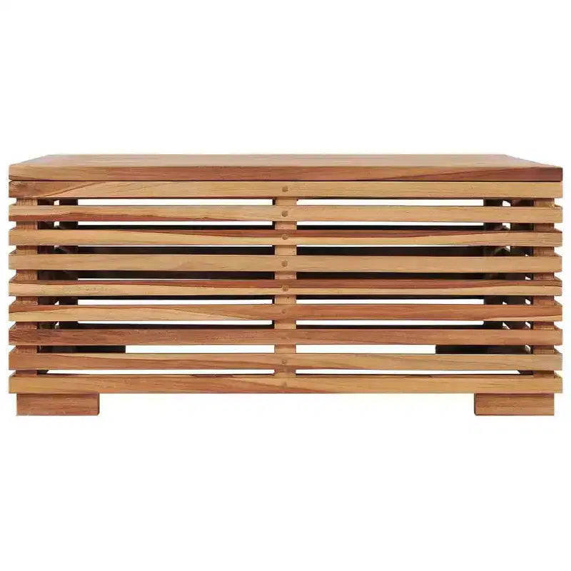 vidaXL Table de jardin gris foncé, teck naturel Bois de teck massif Taille moyenne