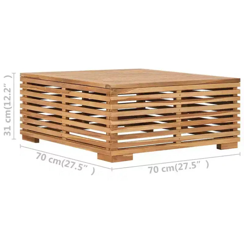 vidaXL Table de jardin gris foncé, teck naturel Bois de teck massif Taille moyenne