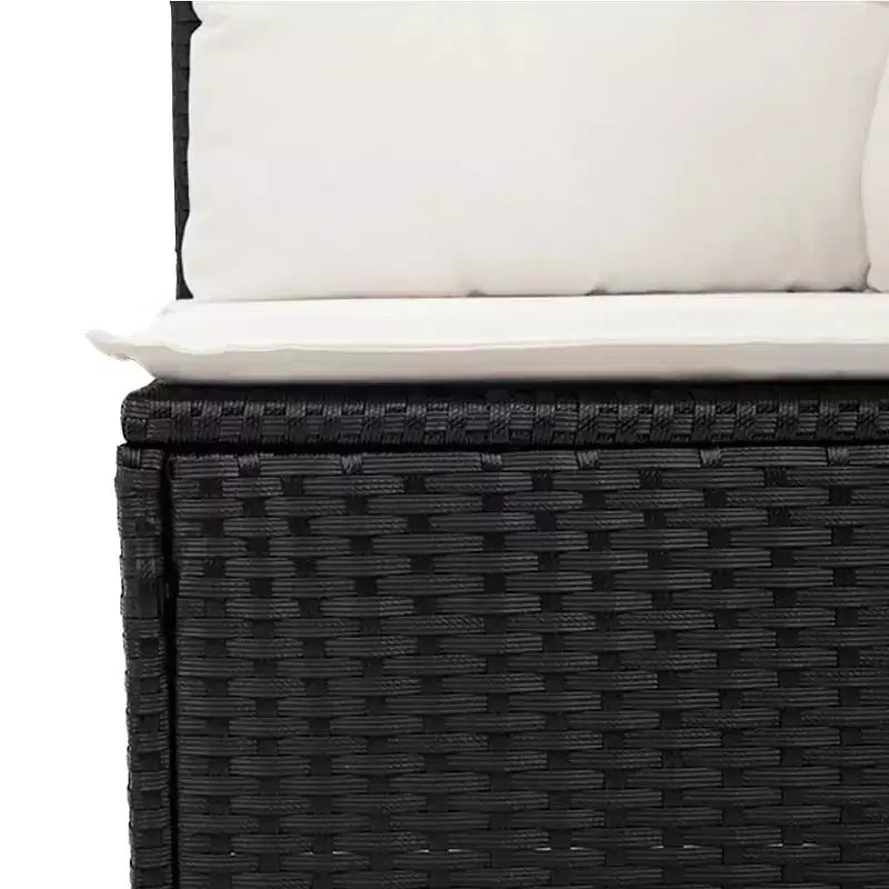 vidaXL Ensemble de canapés de jardin noir, blanc crème