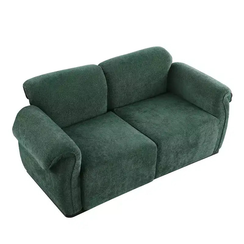 Canapé d'angle GDFStudio Tryn Modern 69 places en bois et fer, rembourré en chenille, avec dossier divisé
