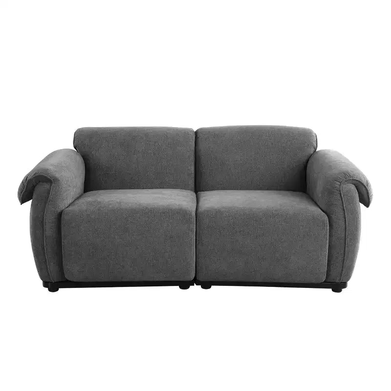 Canapé d'angle GDFStudio Tryn Modern 69 places en bois et fer, rembourré en chenille, avec dossier divisé