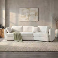 Christopher Knight Home Landon Modern 116.5 Upholstered Curved 3-Seater Modular Sofa with Movable Cushions and 2 Pillows