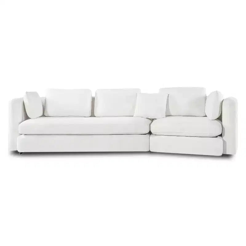 Christopher Knight Home Landon Canapé modulable moderne incurvé 3 places en tissu de 295 cm avec coussins mobiles et 2 oreillers