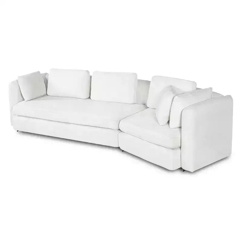 Christopher Knight Home Landon Canapé modulable moderne incurvé 3 places en tissu de 295 cm avec coussins mobiles et 2 oreillers