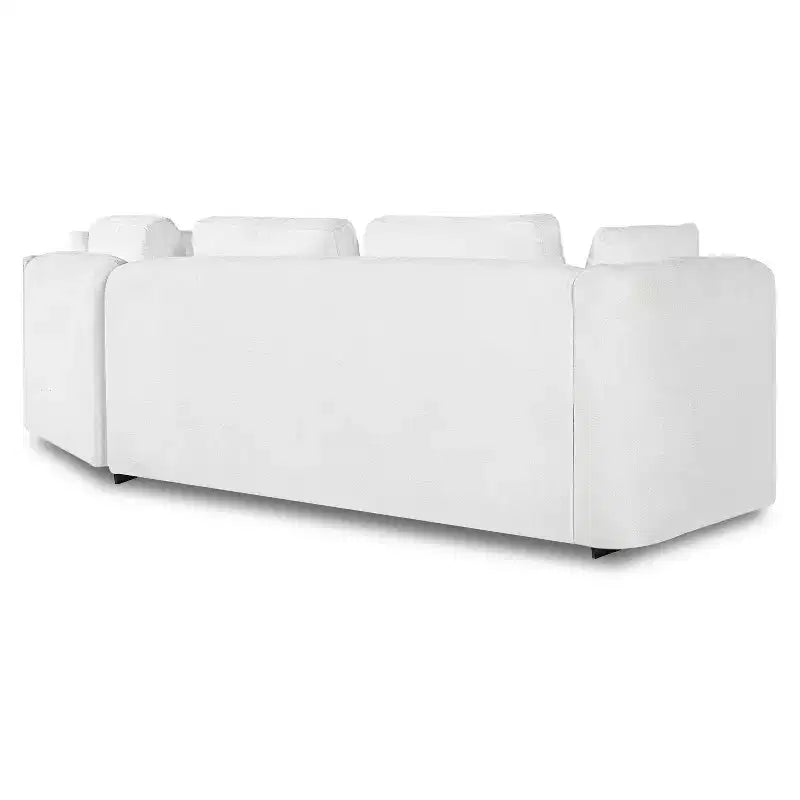 Christopher Knight Home Landon Canapé modulable moderne incurvé 3 places en tissu de 295 cm avec coussins mobiles et 2 oreillers