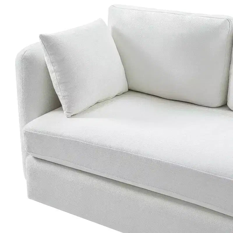 Christopher Knight Home Landon Canapé modulable moderne incurvé 3 places en tissu de 295 cm avec coussins mobiles et 2 oreillers