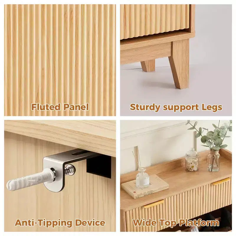 Meuble à chaussures étroit COZONY, organiseur de rangement mince à double porte avec étagères réglables et 2 tiroirs, compact pour les petits espaces