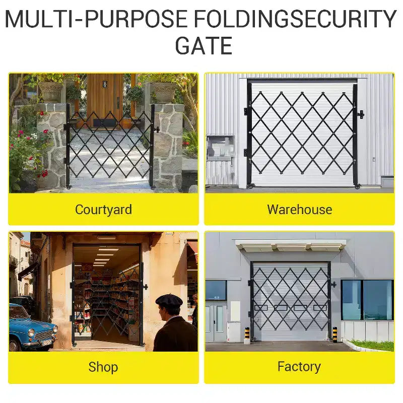 Barrière de sécurité pliable avec roues universelles, clôture extensible Barrière de barrage roulante à 360°, cour, jardin, garage