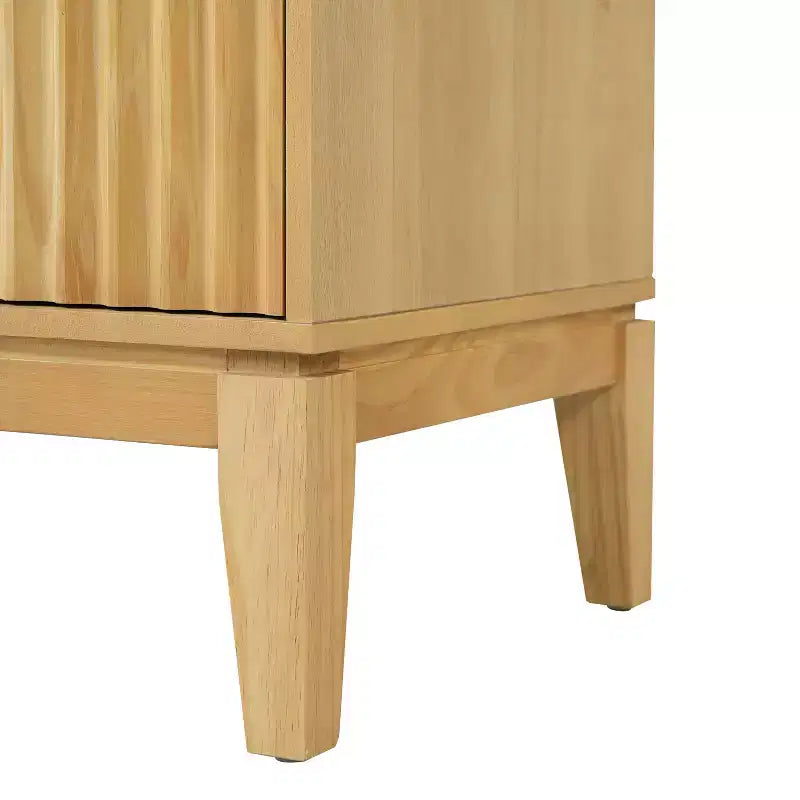 Table de chevet moderne en bois cannelé Christopher Knight Home avec 2 tiroirs