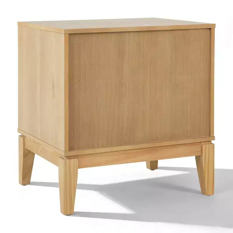 Table de chevet moderne en bois cannelé Christopher Knight Home avec 2 tiroirs