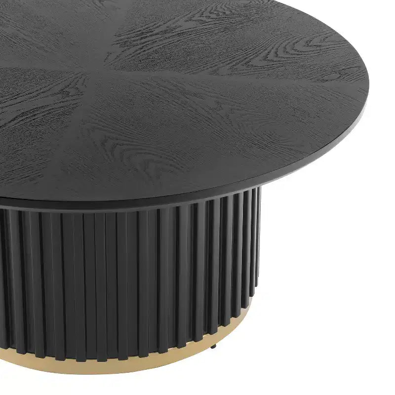 Table basse ronde Christopher Knight Home Mustafa en bois et fer avec piètement cannelé