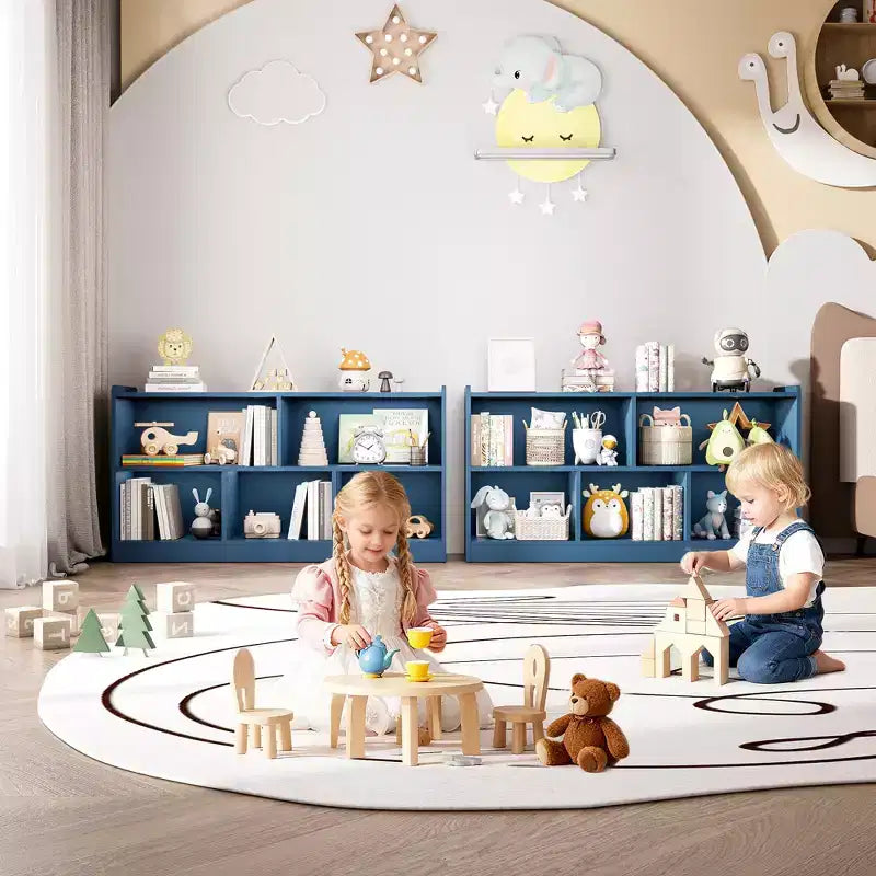 Meuble de rangement pour enfants en bois avec 5 sections, bibliothèque Montessori et organisateur de jouets pour crèche, salle de jeux, salle de classe et chambre à coucher