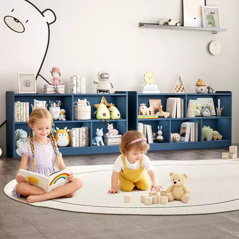 Meuble de rangement pour enfants en bois avec 5 sections, bibliothèque Montessori et organisateur de jouets pour crèche, salle de jeux, salle de classe et chambre à coucher