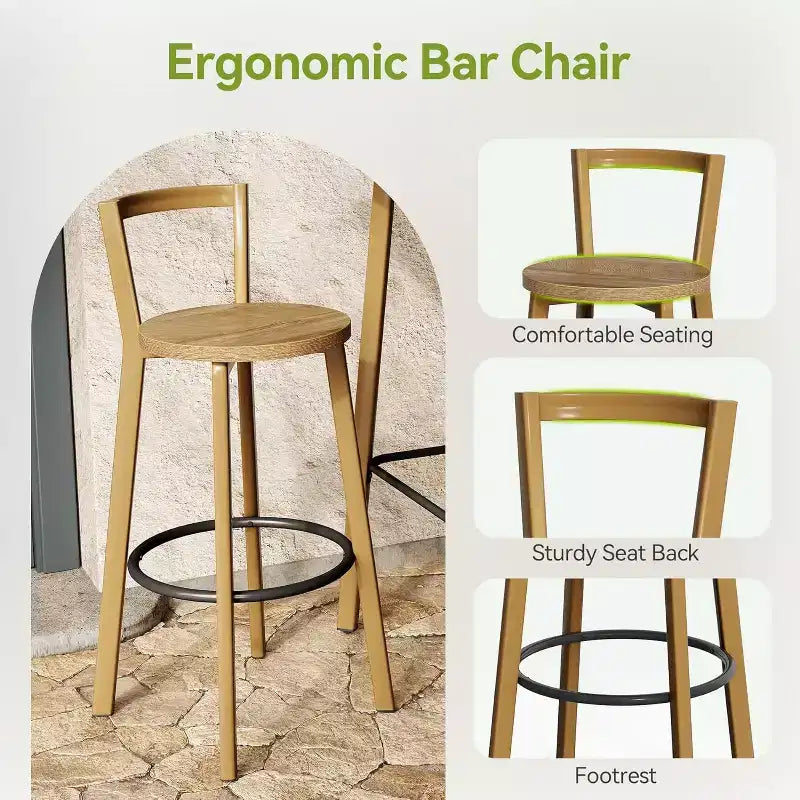 Ensemble table et chaises de bar Lantine, table de bistrot carrée de 100 cm de haut avec 2 chaises, table haute pour salle à manger, café, appartement, balcon, couleur chêne