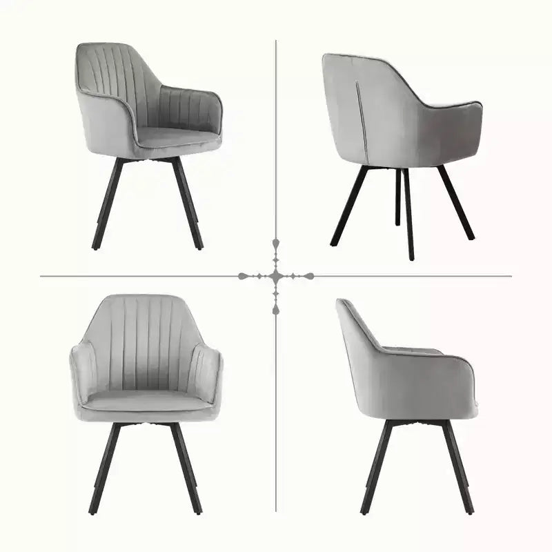 Furniliving Lot de 2 chaises de salle à manger du milieu du siècle Chaises de salle à manger rembourrées avec accoudoirs