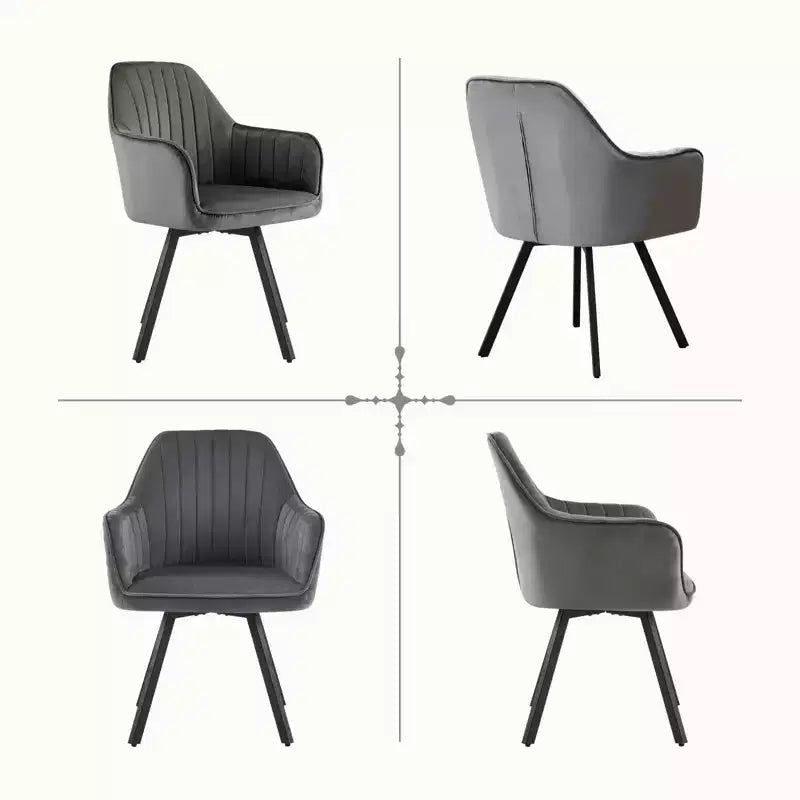 Furniliving Lot de 2 chaises de salle à manger du milieu du siècle Chaises de salle à manger rembourrées avec accoudoirs