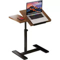 Height Adjustable Bedside Table with Wheels, Split Top, Tilting Bedside Table, Mobile Laptop, Computer, Standing Desk, Cart with Storage for Hospital