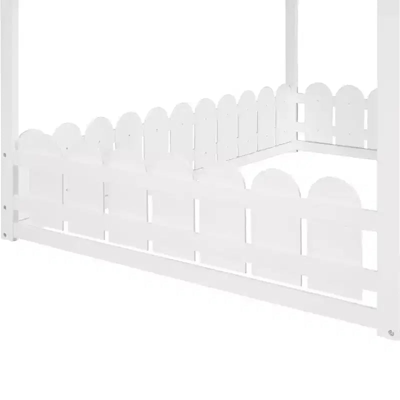 Lit en bois Luxystar avec clôture pour enfants et adolescents, Blanc