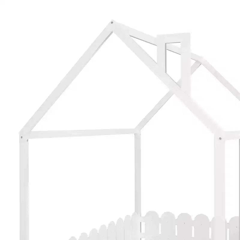 Lit en bois Luxystar avec clôture pour enfants et adolescents, Blanc