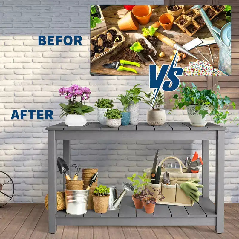 Table d'appoint de patio en bois durable toutes saisons, table d'appoint classique d'extérieur pour jardin, pelouse et véranda, compacte et stable