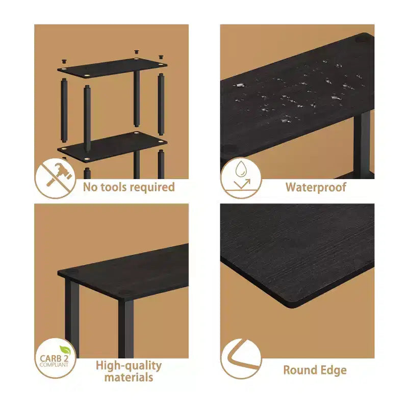 Étagère de rangement polyvalente HOMLUX à 4 niveaux, bibliothèque ouverte avec cadre durable pour la maison