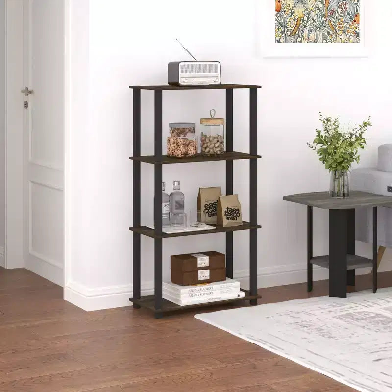 Étagère de rangement polyvalente HOMLUX à 4 niveaux, bibliothèque ouverte avec cadre durable pour la maison