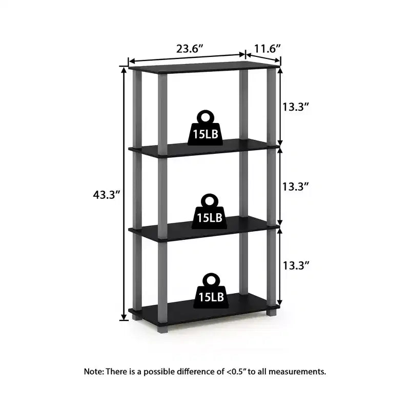 Étagère de rangement polyvalente HOMLUX à 4 niveaux, bibliothèque ouverte avec cadre durable pour la maison