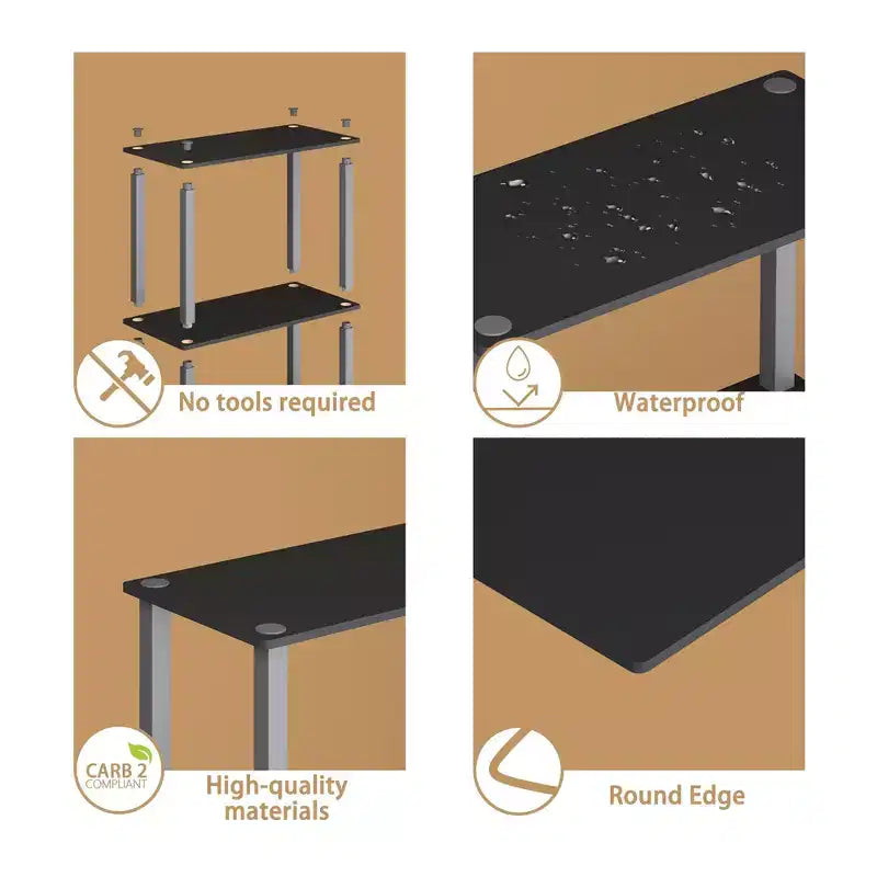 Étagère de rangement polyvalente HOMLUX à 4 niveaux, bibliothèque ouverte avec cadre durable pour la maison