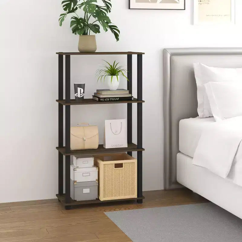 Étagère de rangement polyvalente HOMLUX à 4 niveaux, bibliothèque ouverte avec cadre durable pour la maison
