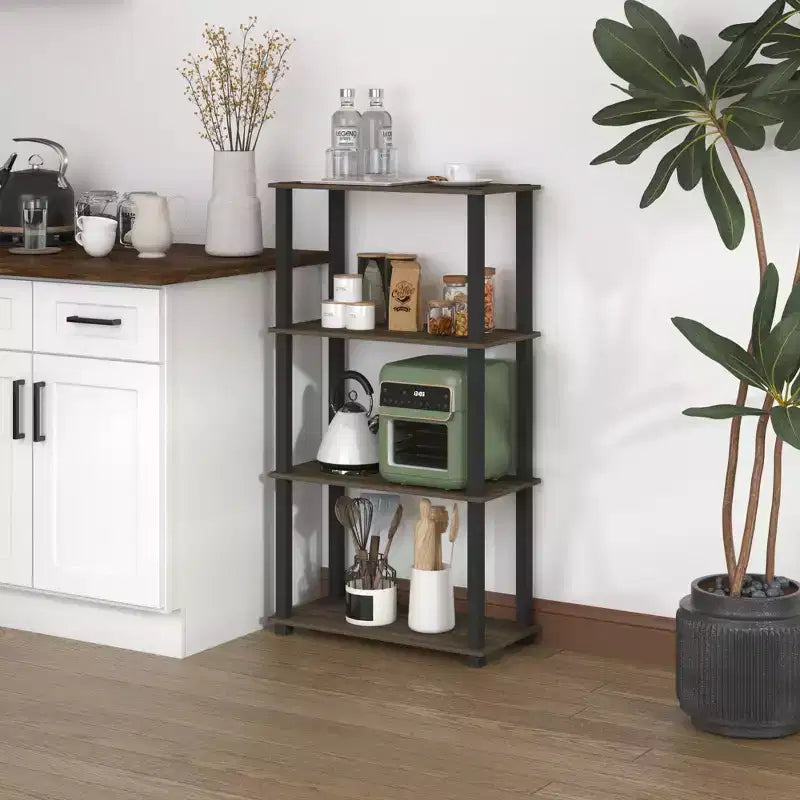 Étagère de rangement polyvalente HOMLUX à 4 niveaux, bibliothèque ouverte avec cadre durable pour la maison