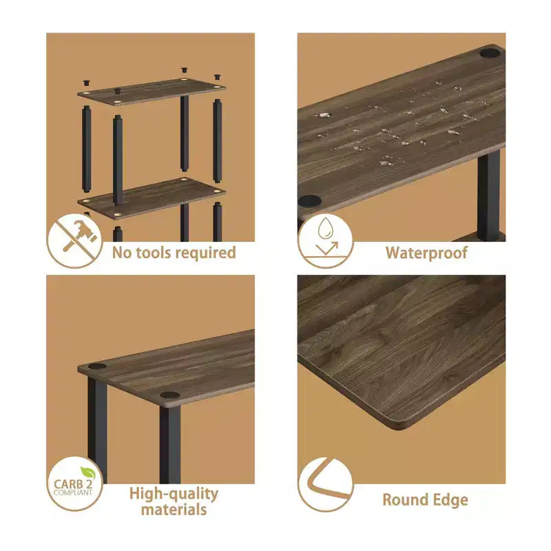 Étagère de rangement polyvalente HOMLUX à 4 niveaux, bibliothèque ouverte avec cadre durable pour la maison