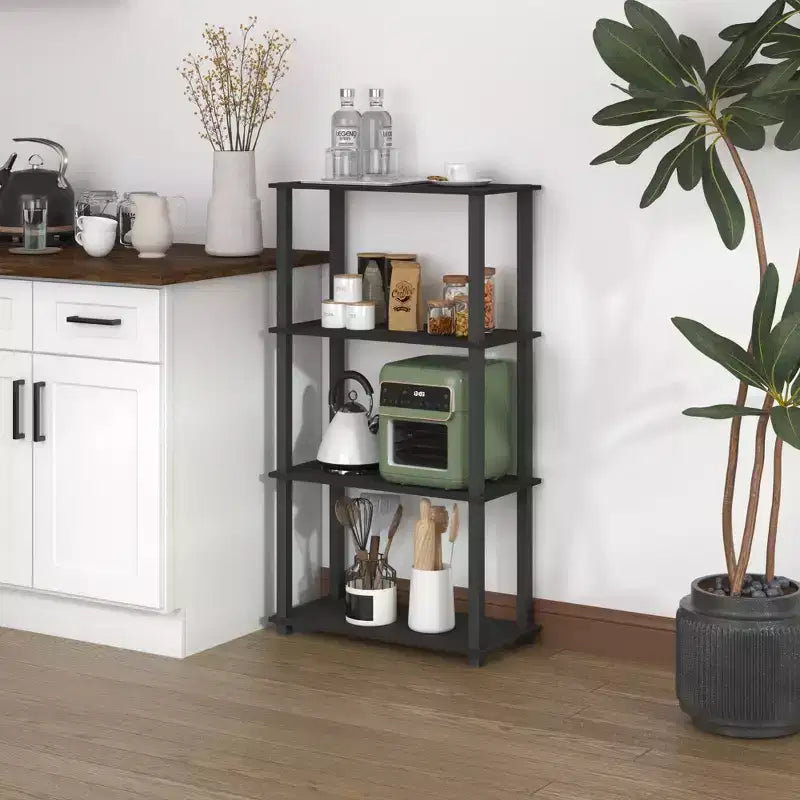 Étagère de rangement polyvalente HOMLUX à 4 niveaux, bibliothèque ouverte avec cadre durable pour la maison