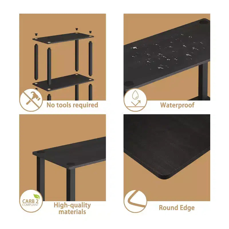 Étagère de rangement polyvalente HOMLUX à 4 niveaux, bibliothèque ouverte avec cadre durable pour la maison