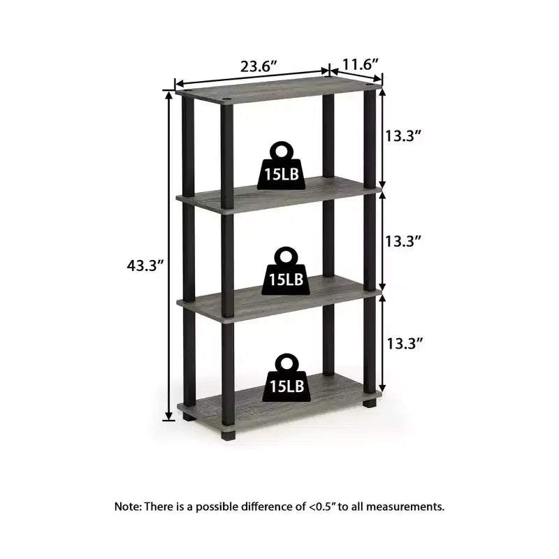 Étagère de rangement polyvalente HOMLUX à 4 niveaux, bibliothèque ouverte avec cadre durable pour la maison