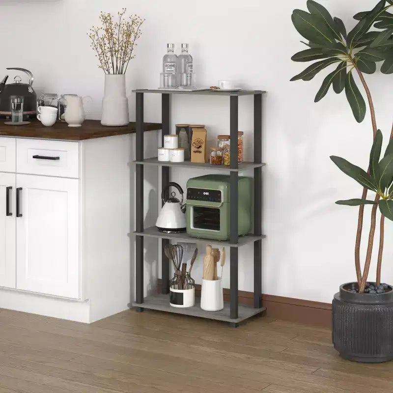 Étagère de rangement polyvalente HOMLUX à 4 niveaux, bibliothèque ouverte avec cadre durable pour la maison