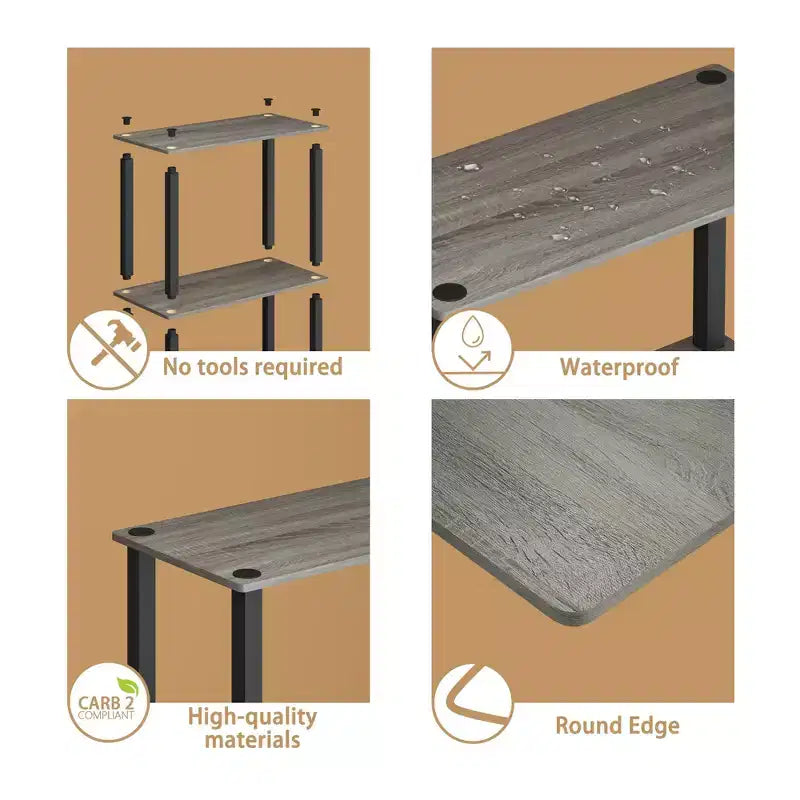 Étagère de rangement polyvalente HOMLUX à 4 niveaux, bibliothèque ouverte avec cadre durable pour la maison