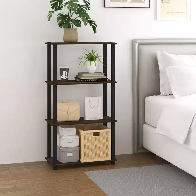 Étagère de rangement polyvalente HOMLUX à 4 niveaux, bibliothèque ouverte avec cadre durable pour la maison