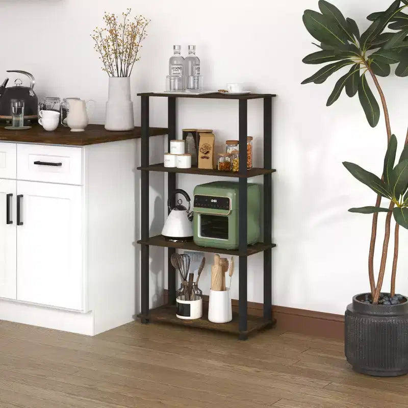 Étagère de rangement polyvalente HOMLUX à 4 niveaux, bibliothèque ouverte avec cadre durable pour la maison