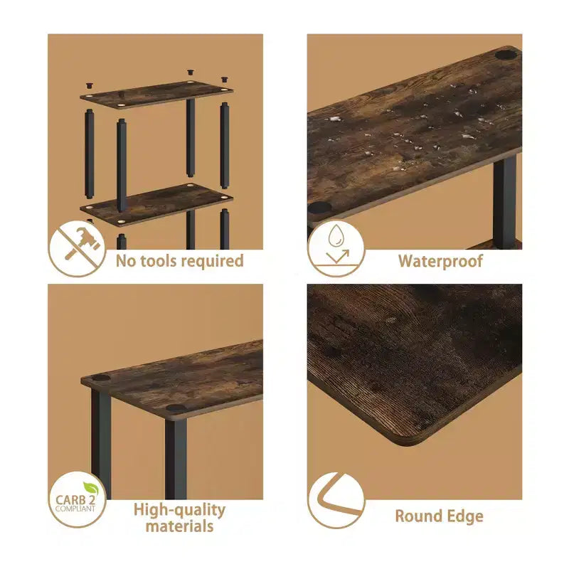Étagère de rangement polyvalente HOMLUX à 4 niveaux, bibliothèque ouverte avec cadre durable pour la maison