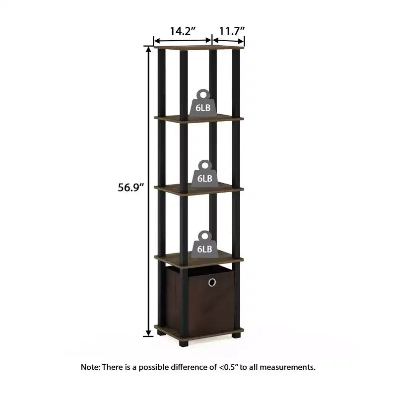 Étagère de rangement polyvalente à 5 niveaux HOMLUX avec bac en tissu, organisation à plusieurs niveaux
