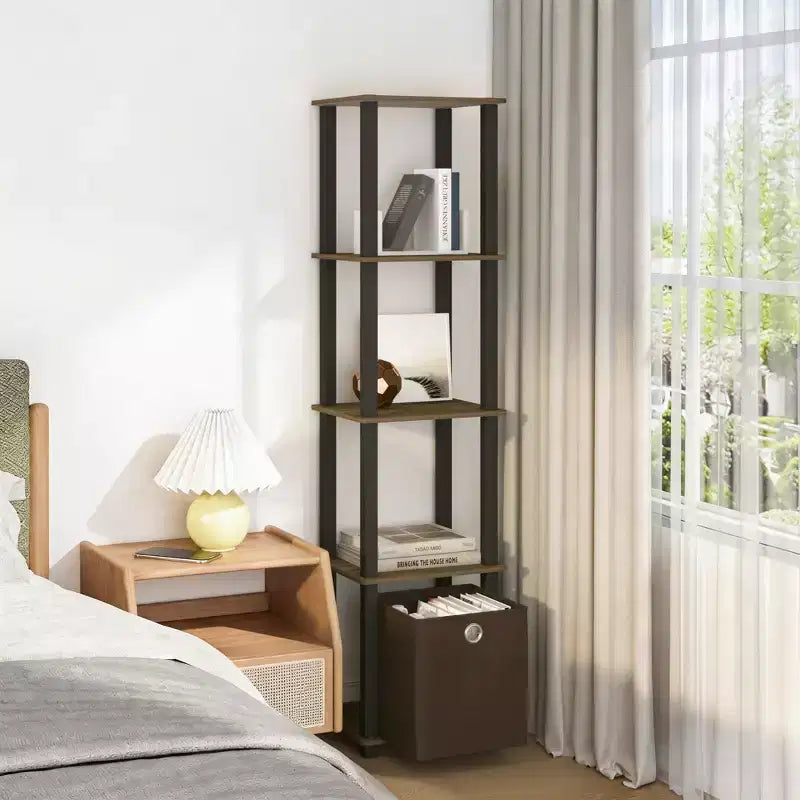 Étagère de rangement polyvalente à 5 niveaux HOMLUX avec bac en tissu, organisation à plusieurs niveaux