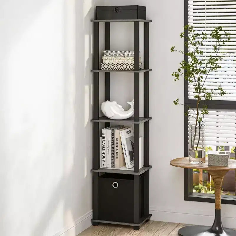 Étagère de rangement polyvalente à 5 niveaux HOMLUX avec bac en tissu, organisation à plusieurs niveaux