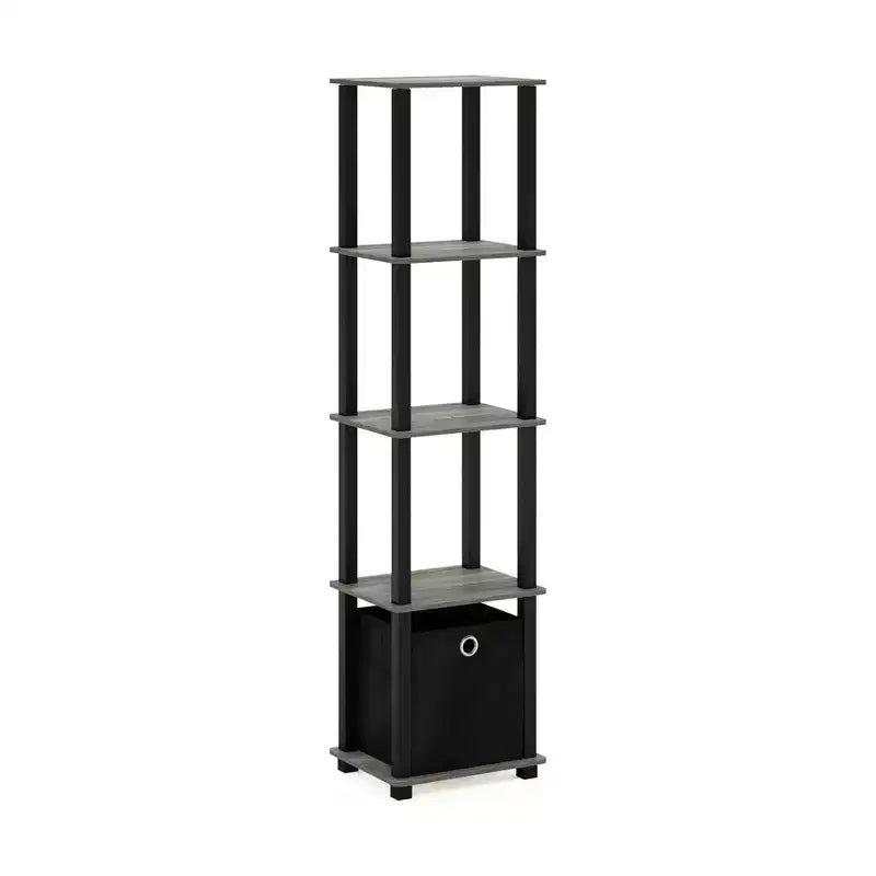 Étagère de rangement polyvalente à 5 niveaux HOMLUX avec bac en tissu, organisation à plusieurs niveaux