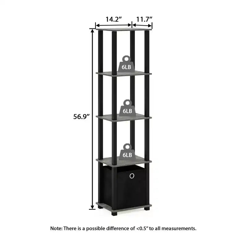 Étagère de rangement polyvalente à 5 niveaux HOMLUX avec bac en tissu, organisation à plusieurs niveaux