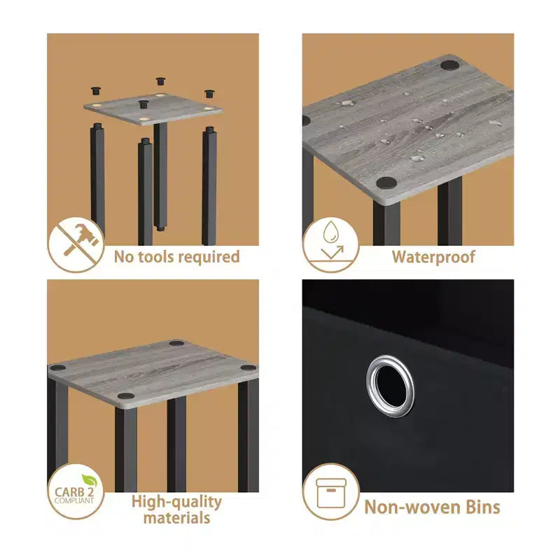 Étagère de rangement polyvalente à 5 niveaux HOMLUX avec bac en tissu, organisation à plusieurs niveaux