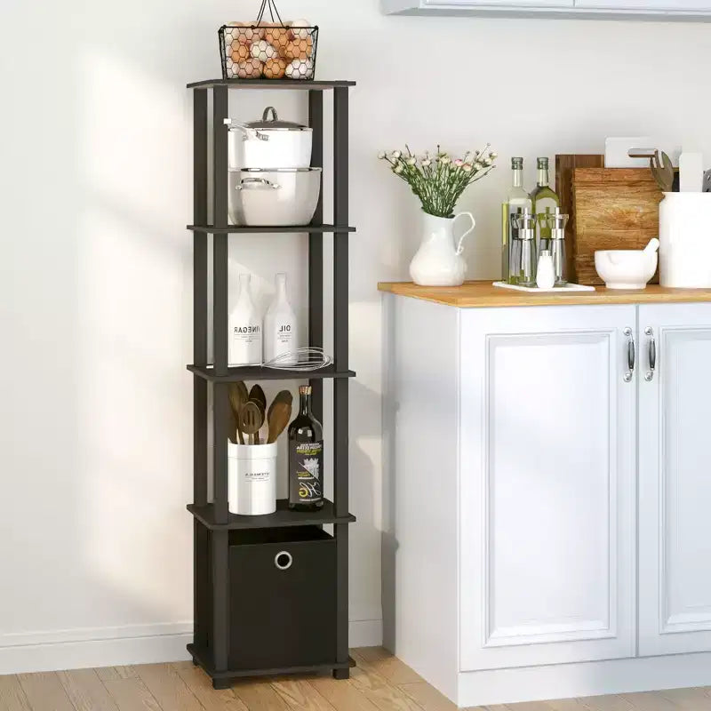 Étagère de rangement polyvalente à 5 niveaux HOMLUX avec bac en tissu, organisation à plusieurs niveaux