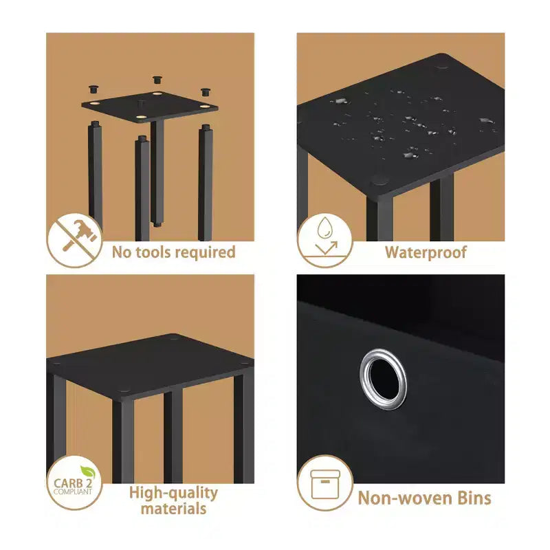 Étagère de rangement polyvalente à 5 niveaux HOMLUX avec bac en tissu, organisation à plusieurs niveaux