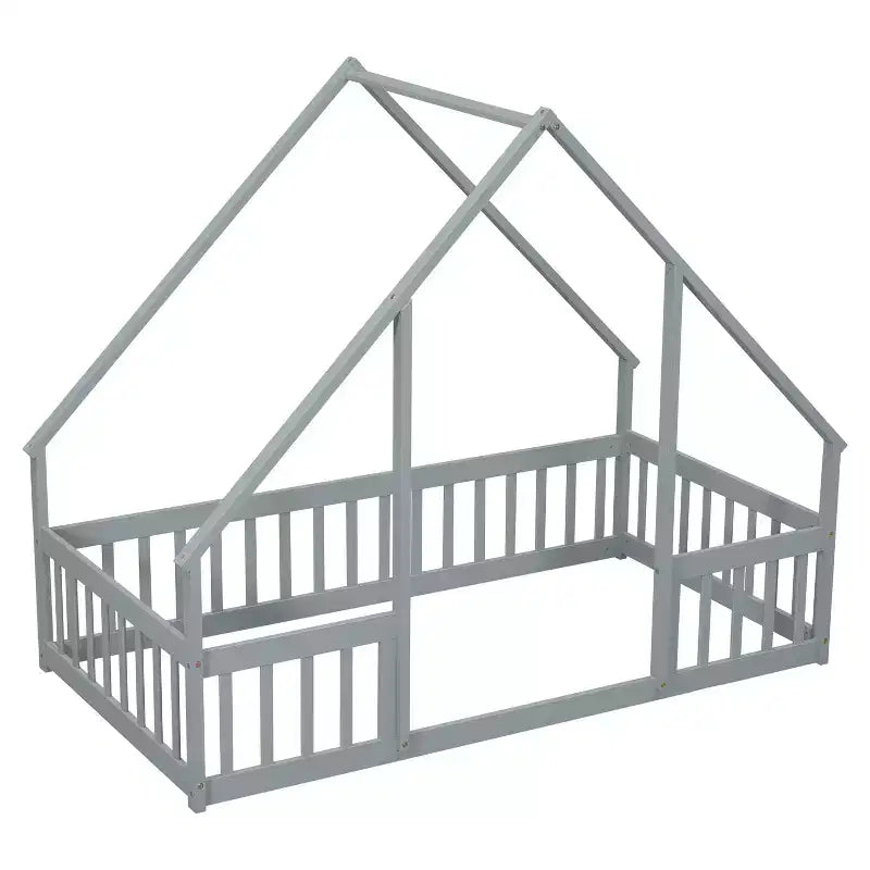 MAYEERTY Cadre de lit Queen Size, pas besoin de sommier, en bois de pin massif, design silencieux